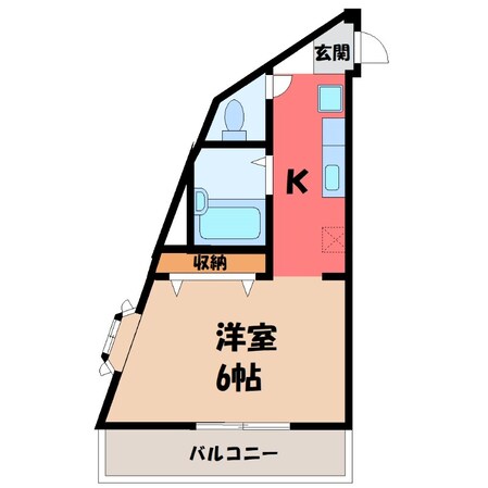 宇都宮駅 徒歩15分 2階の物件間取画像